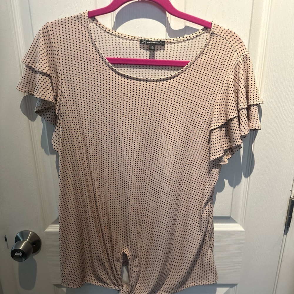 NWOT ADRIANNA PAPELL Womens Tulip Sleeve Blouse Shirt Top Size Medium RETAIL $59